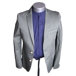 green patterned Scotch & Soda stretch cotton blazer jacket sport‎ coat 46 36 S
